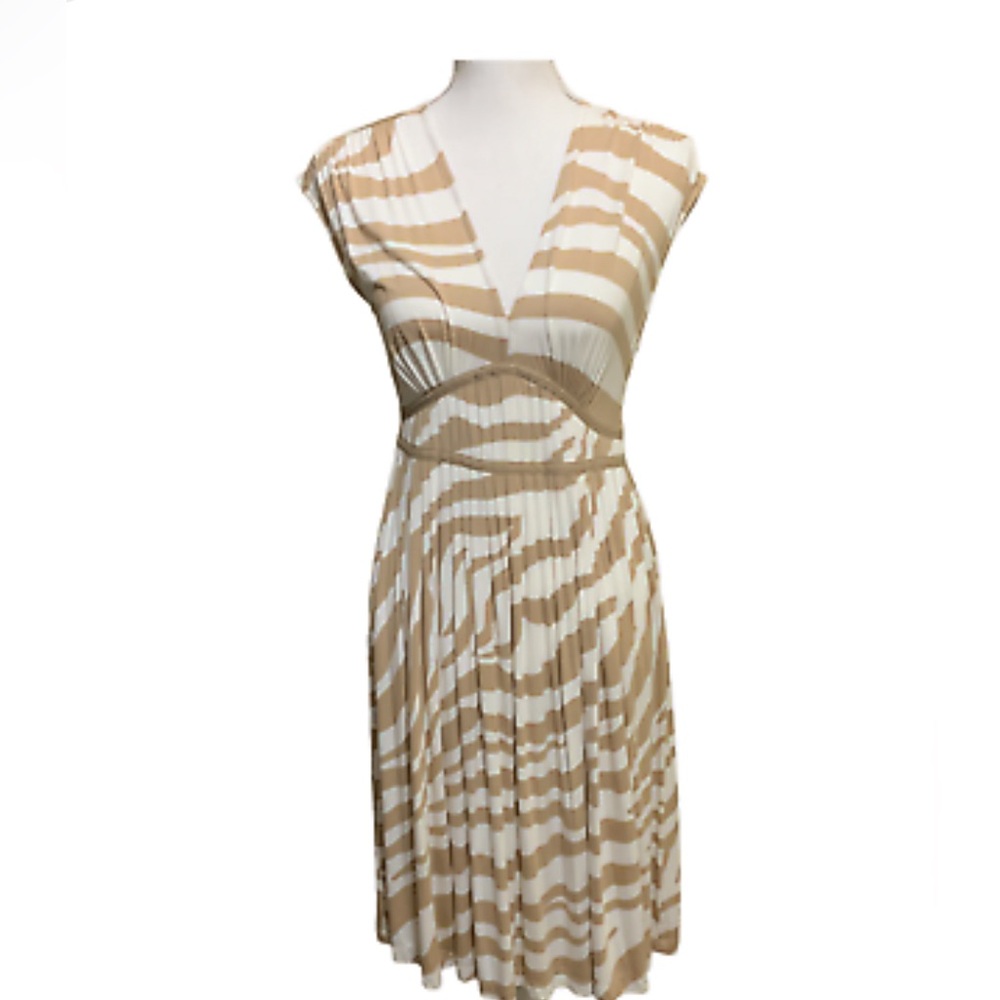 Loft brown and white dress size 6
